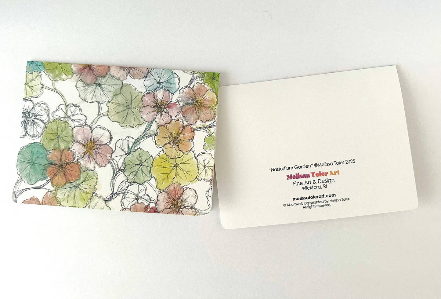 "Nasturtium Garden"- greeting card- single