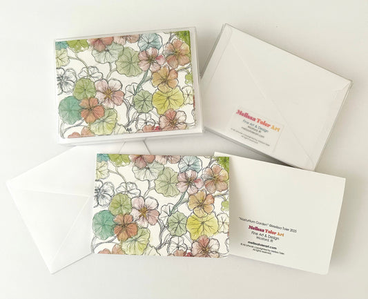 "Nasturtium Garden"- greeting cards- 5-pack
